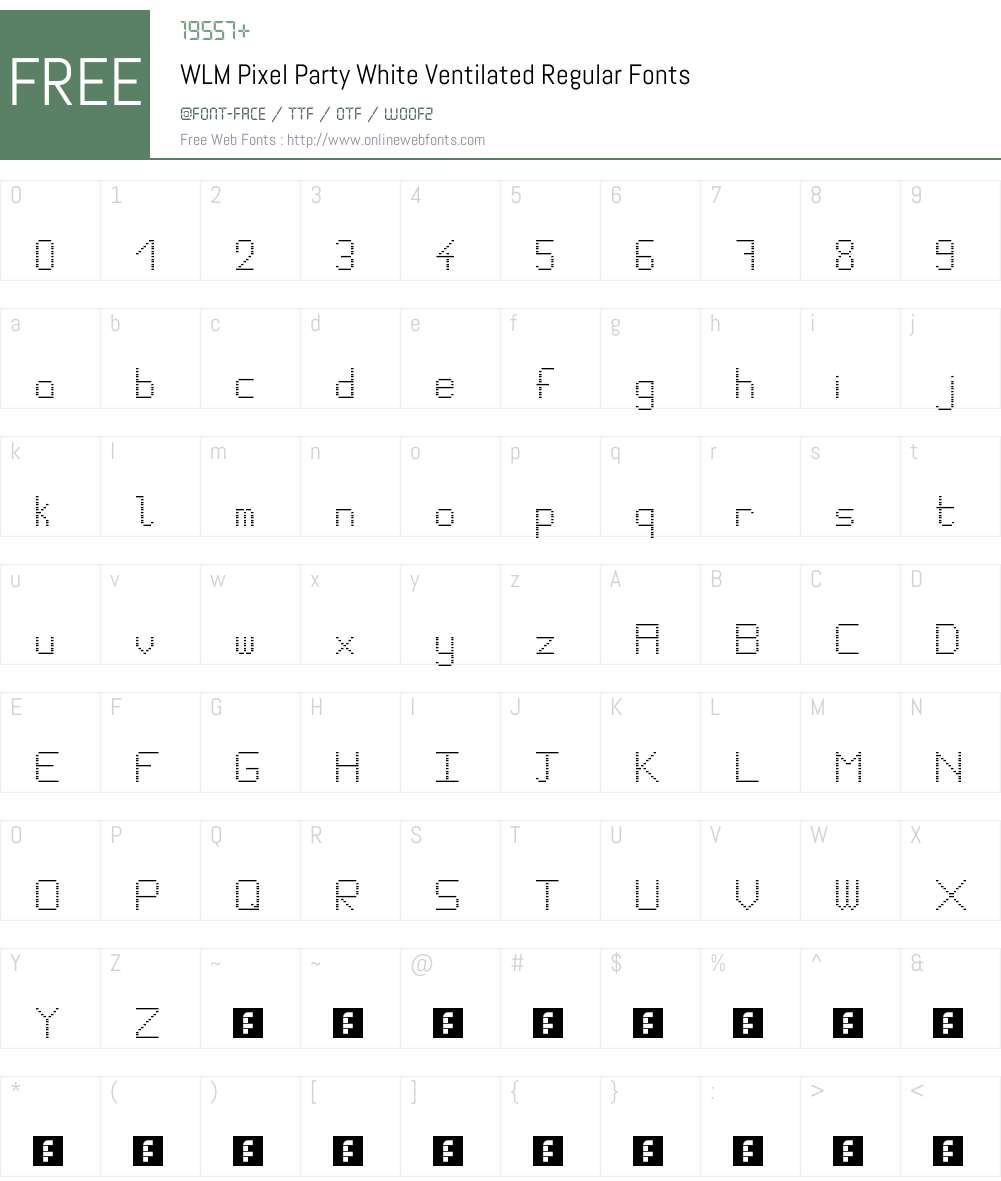 WLM Pixel Party White Ventilated Font Screenshots