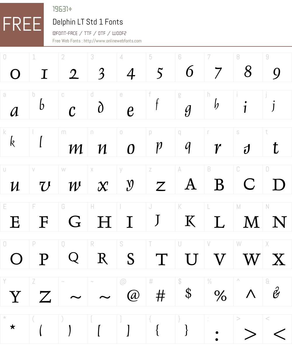 Delphin LT Std Font Screenshots