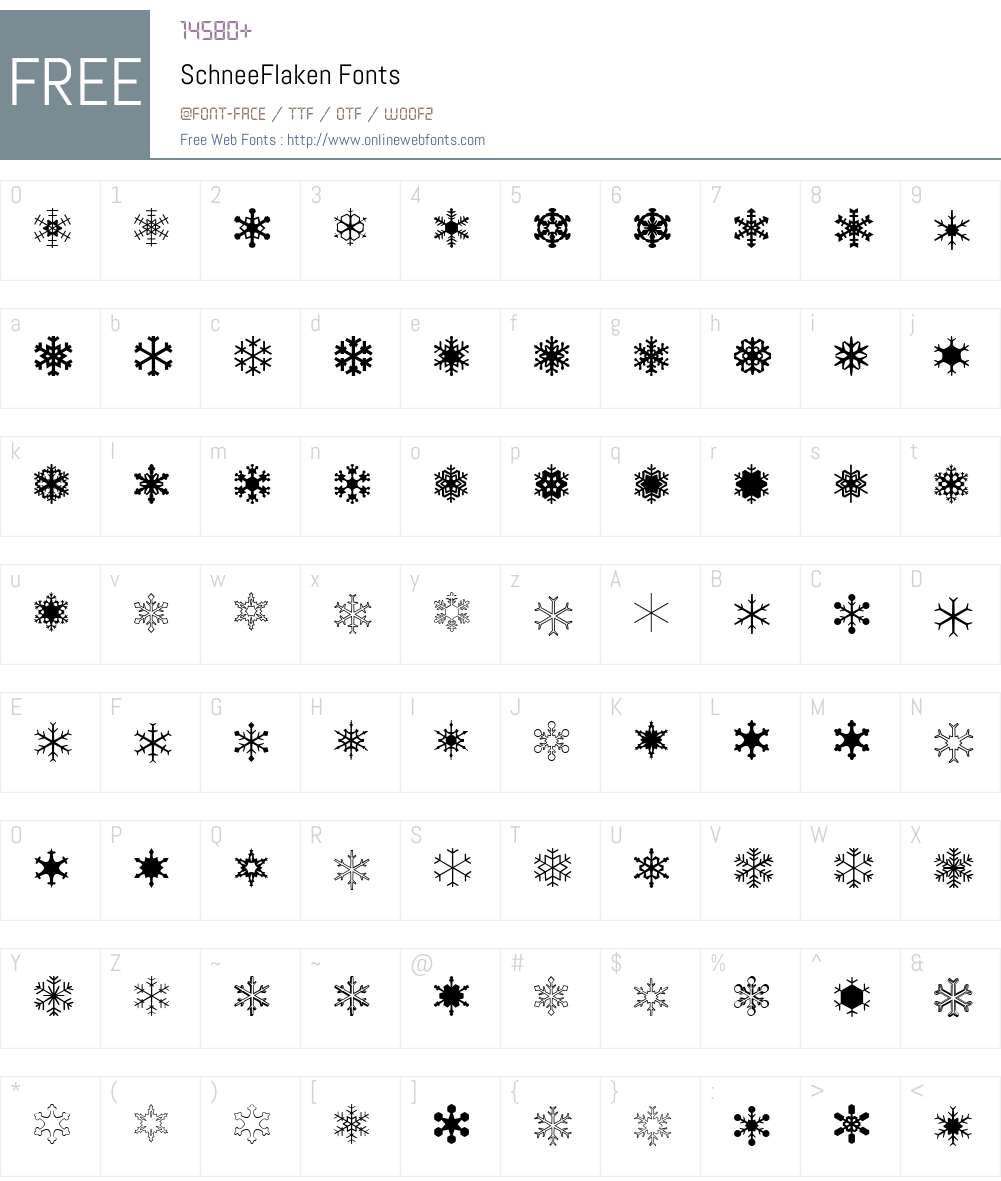 SchneeFlaken Font Screenshots