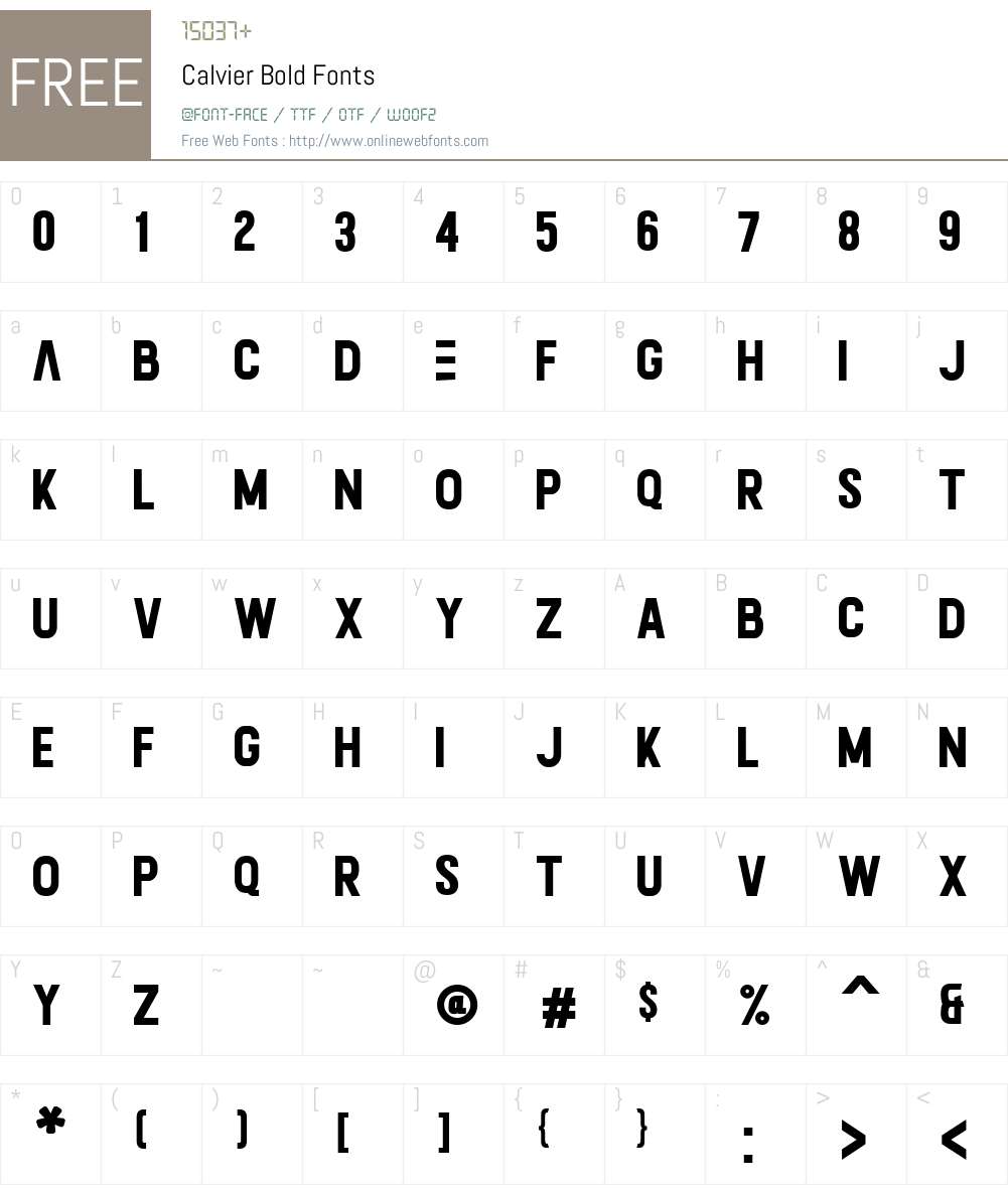 Calvier Font Screenshots