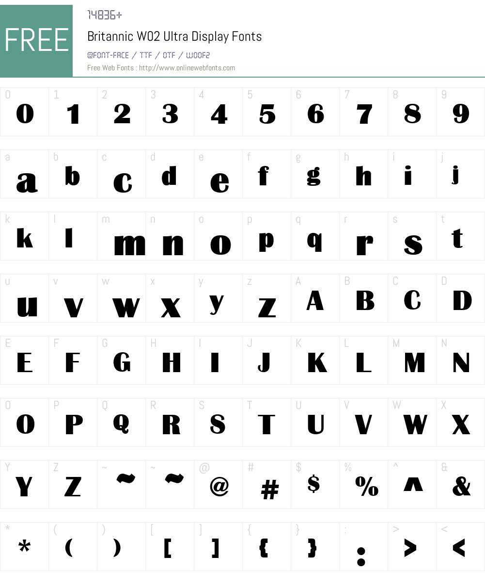 Britannic Font Screenshots
