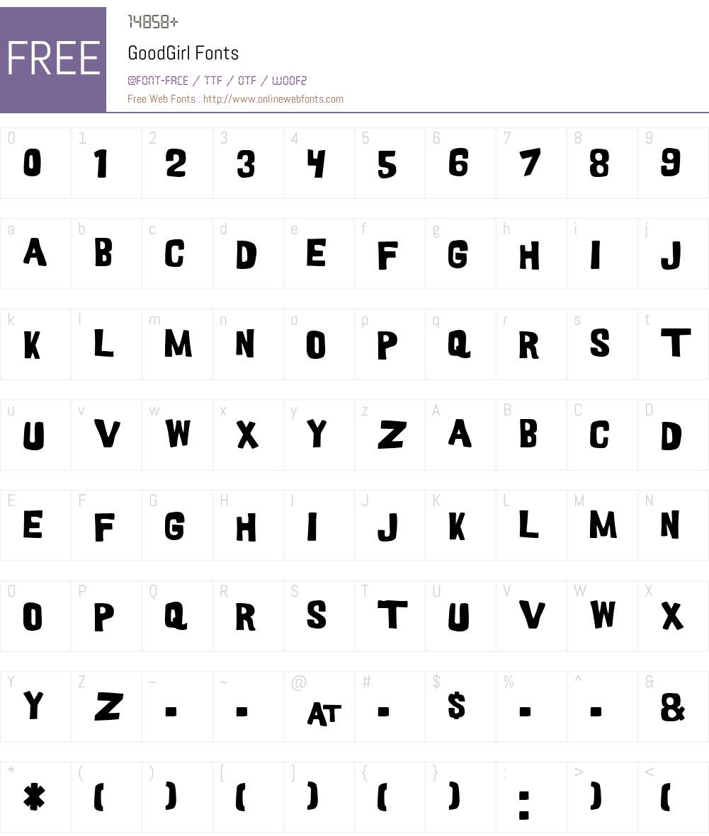 GoodGirl Font Screenshots