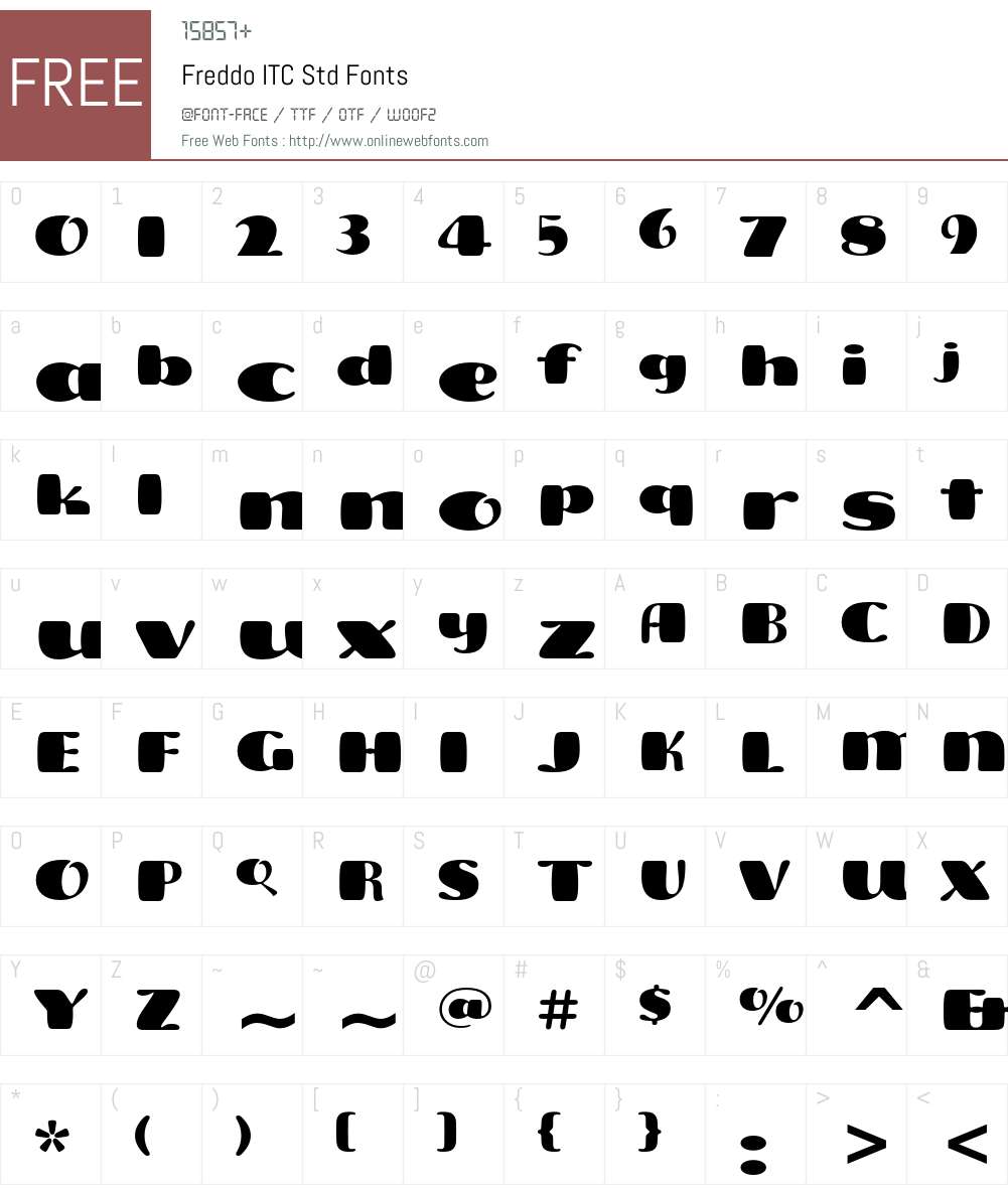 Freddo ITC Std Font Screenshots