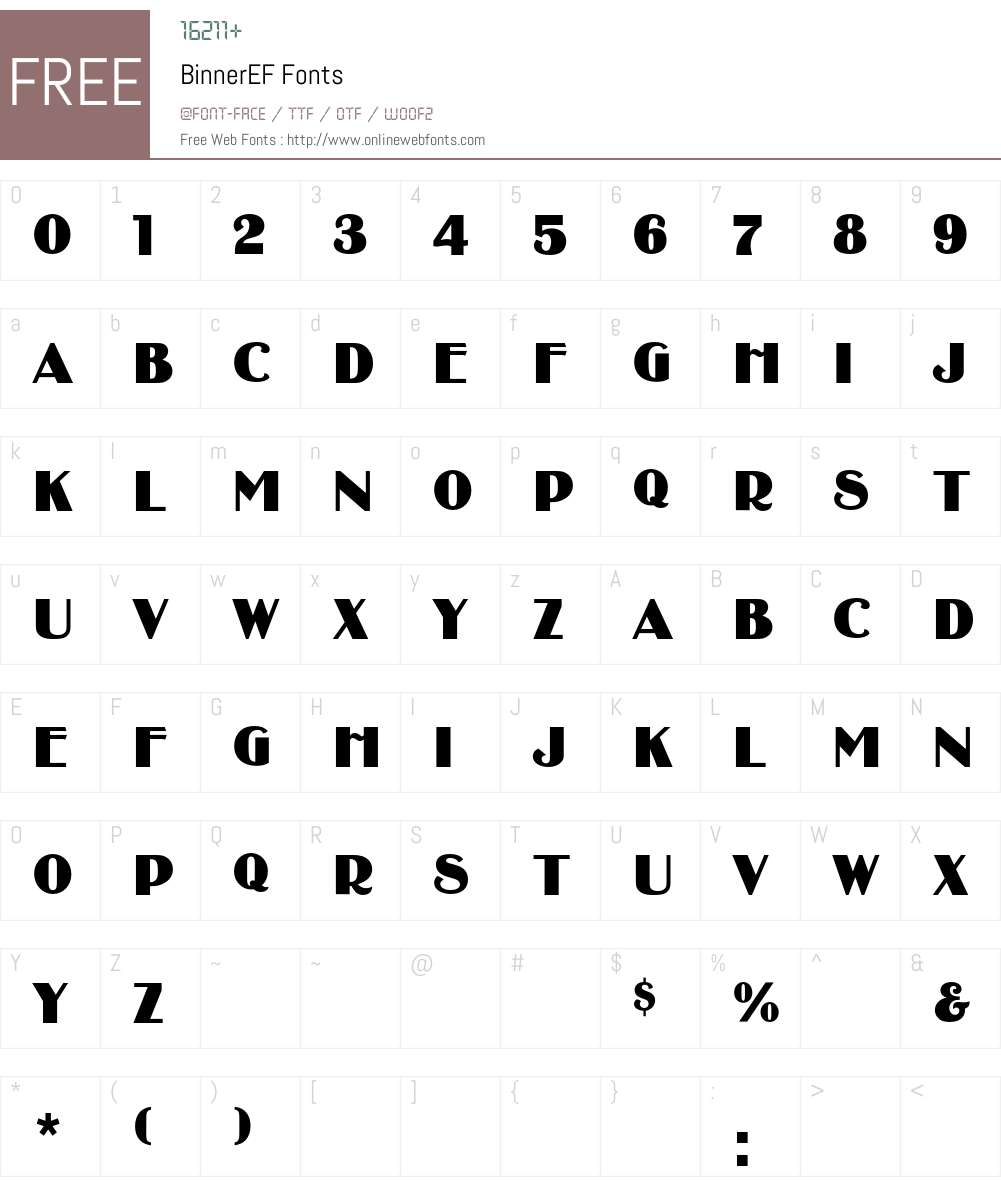 BinnerEF Font Screenshots