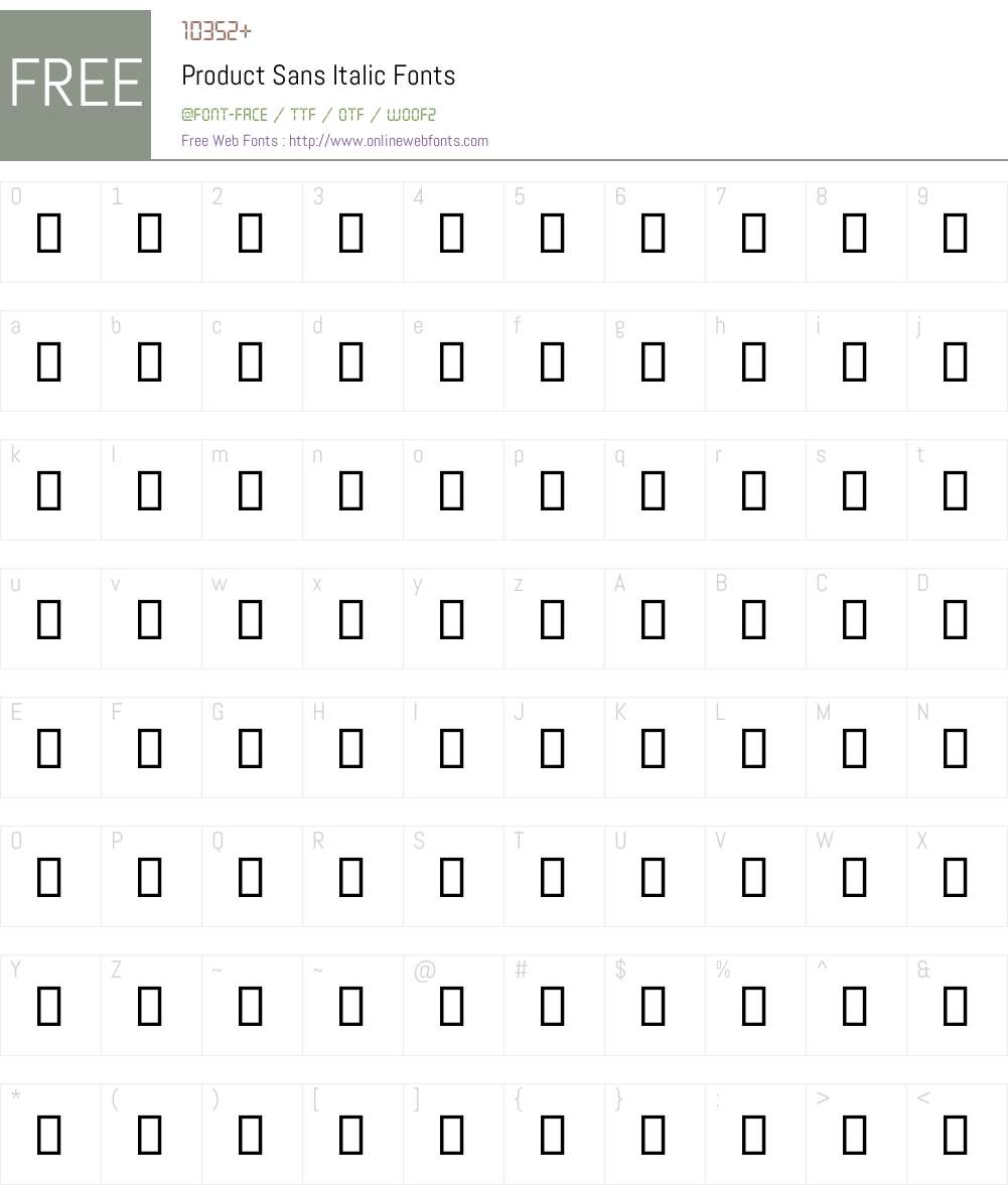 Product Sans Font Screenshots