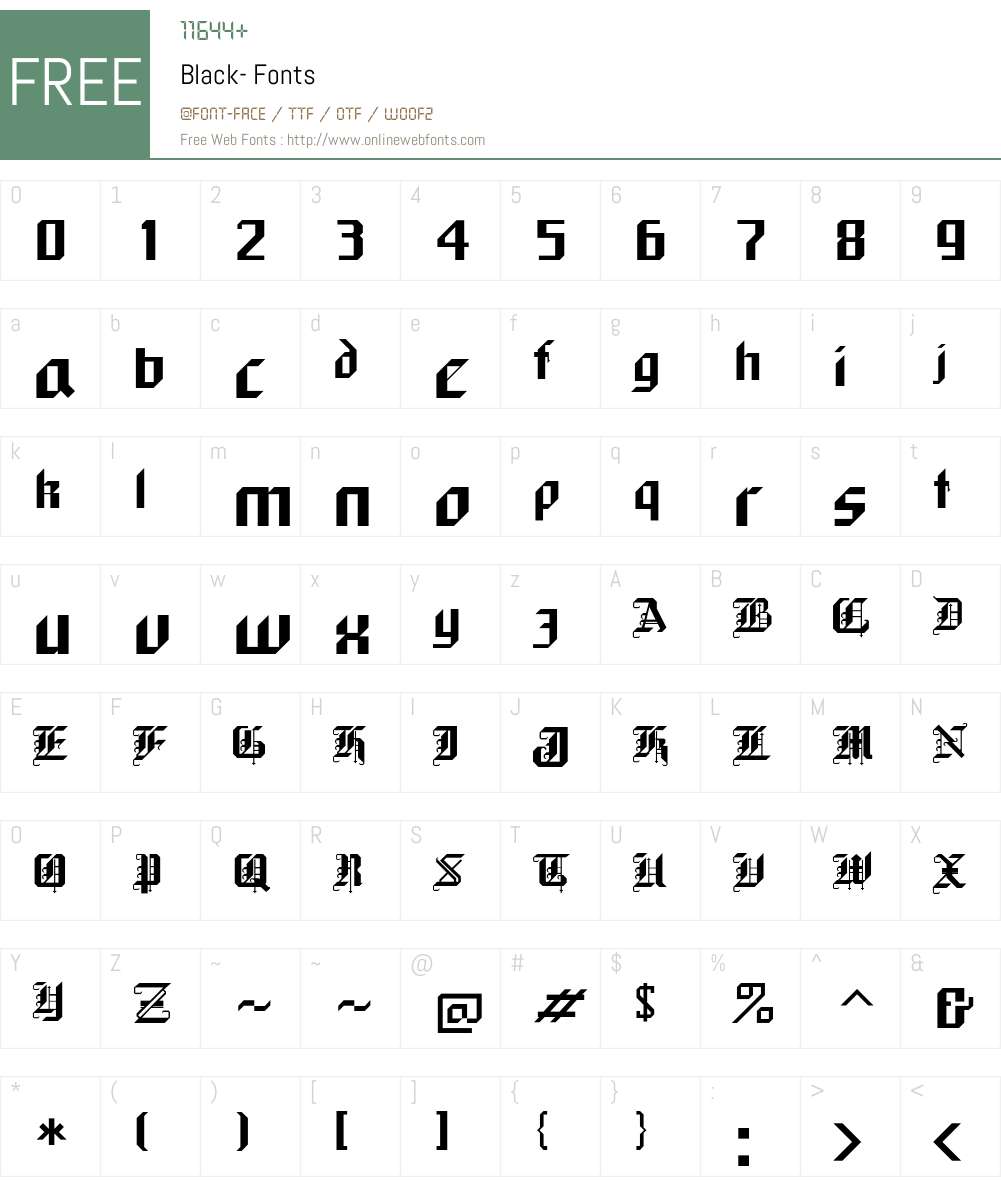 Black- Font Screenshots