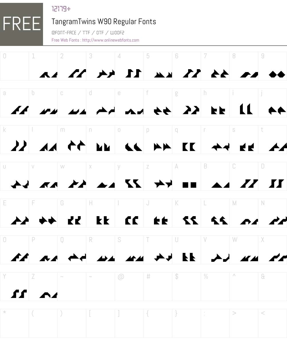 TangramTwinsW90-Regular Font Screenshots