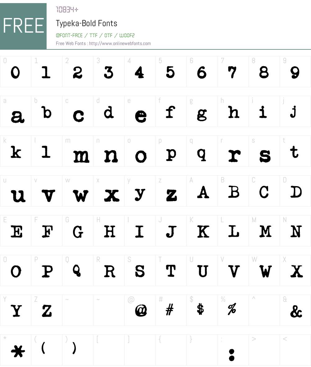 Typeka Font Screenshots