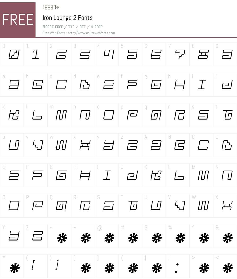 Iron Lounge 2 Font Screenshots