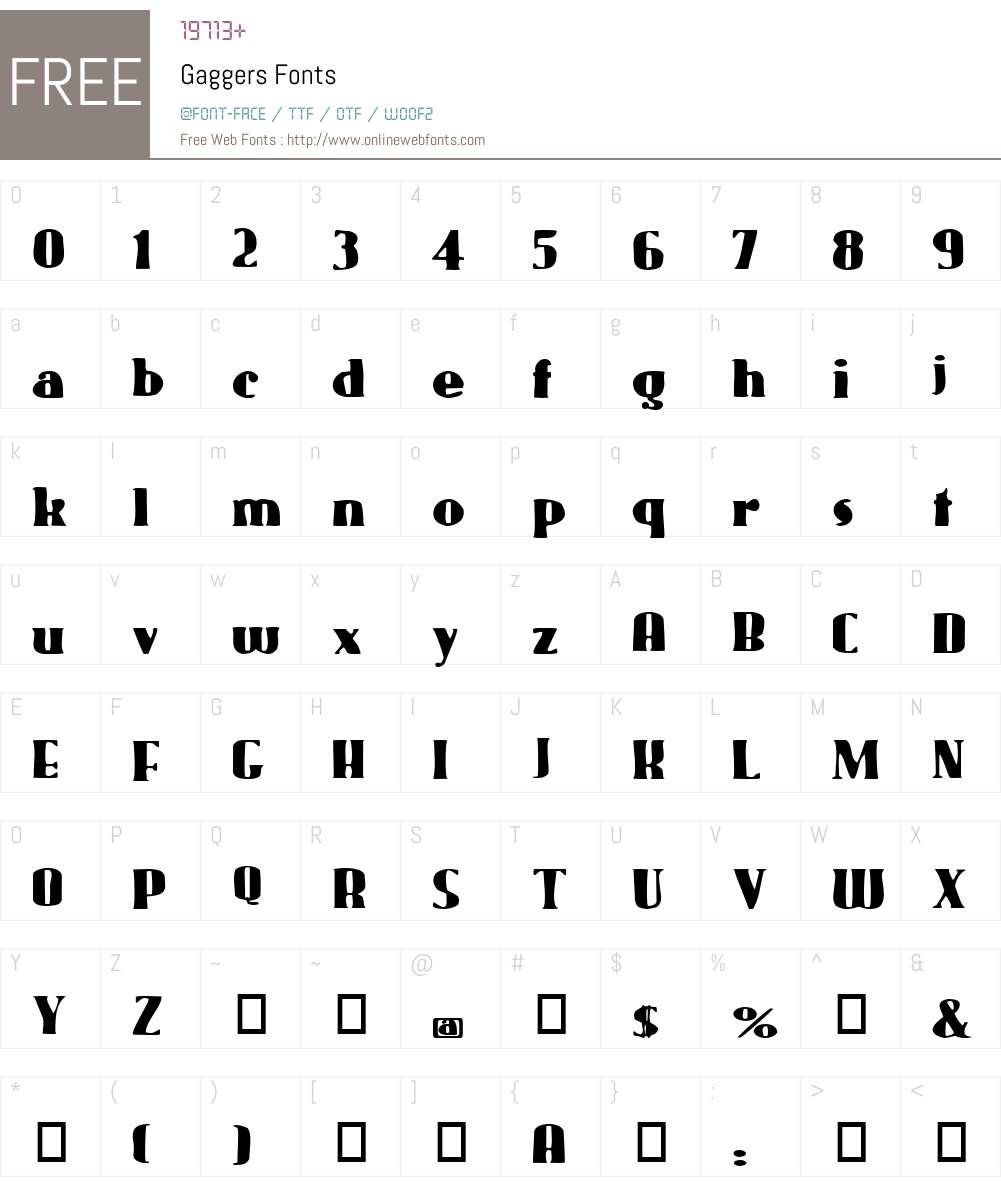 Gaggers Font Screenshots