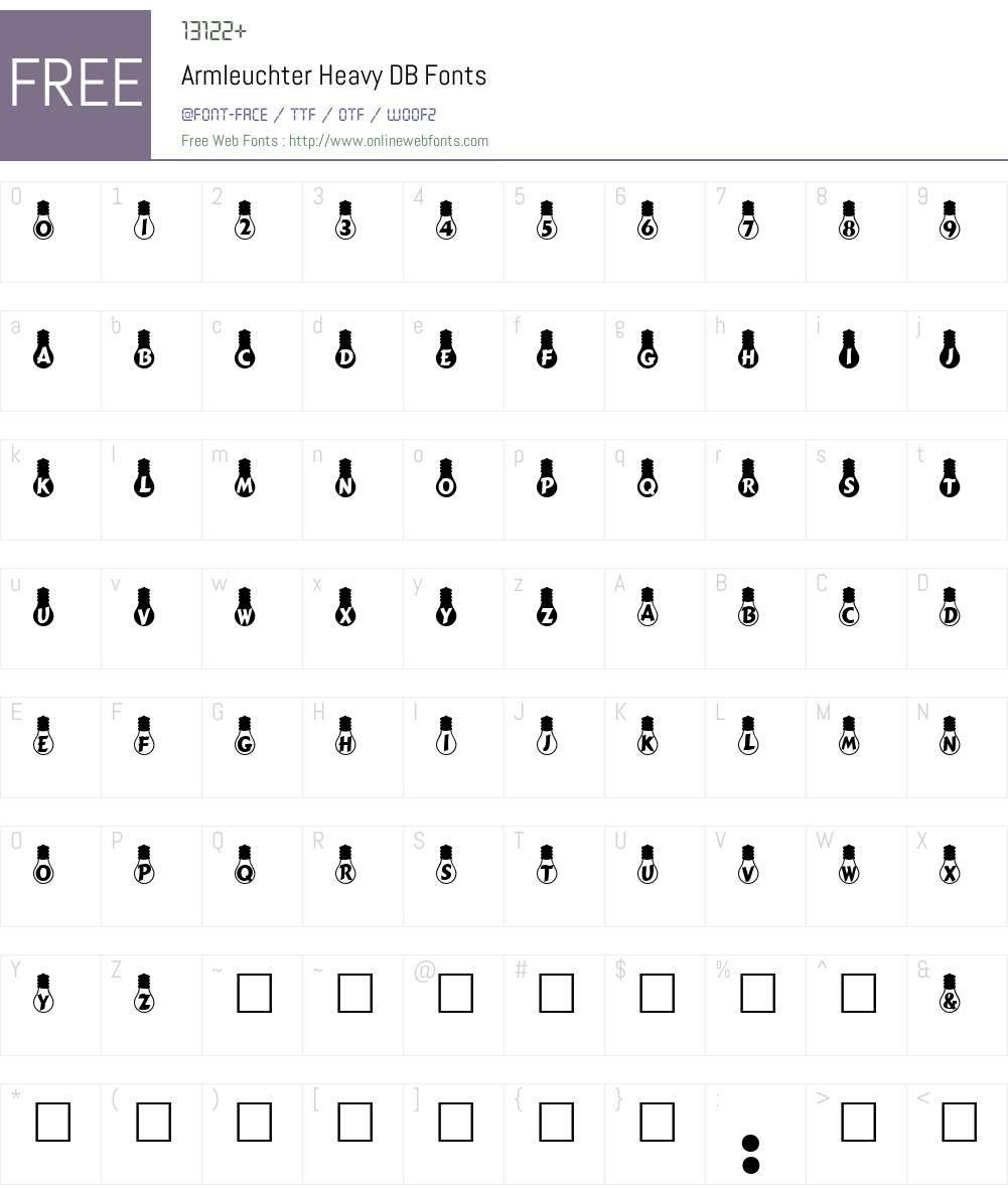 Armleuchter DB Font Screenshots
