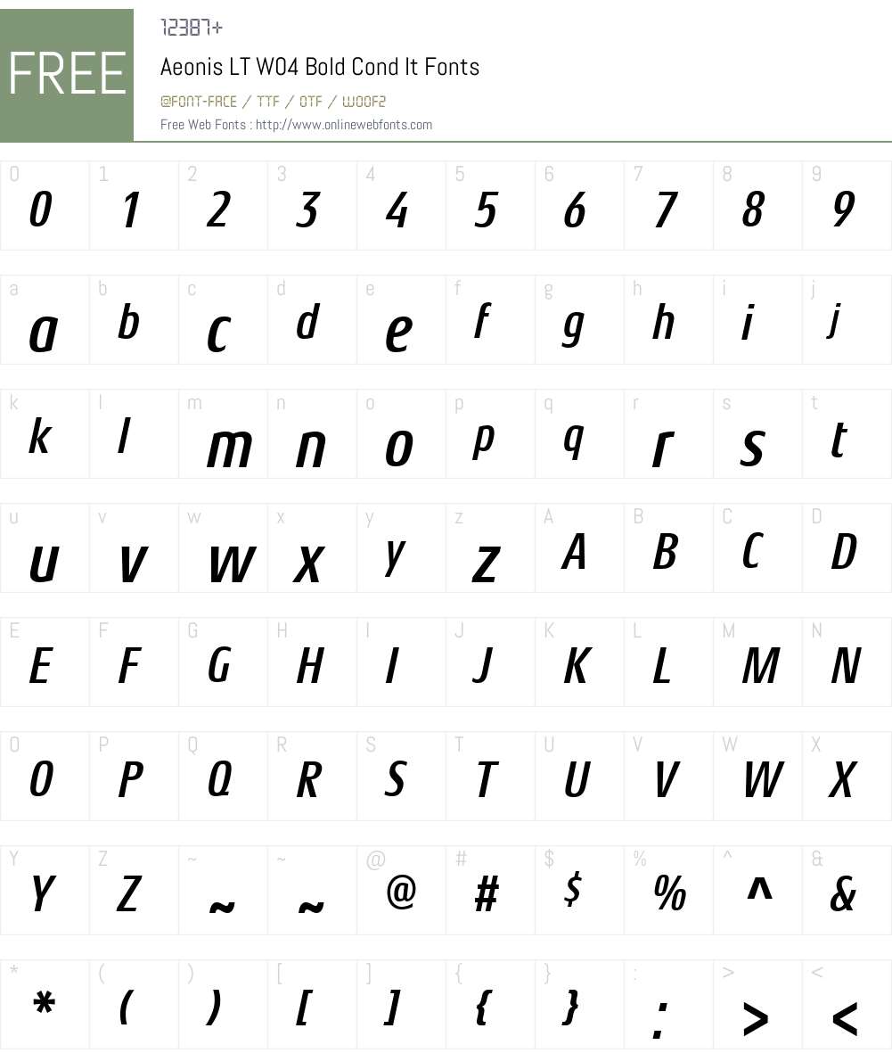 Aeonis Font Screenshots