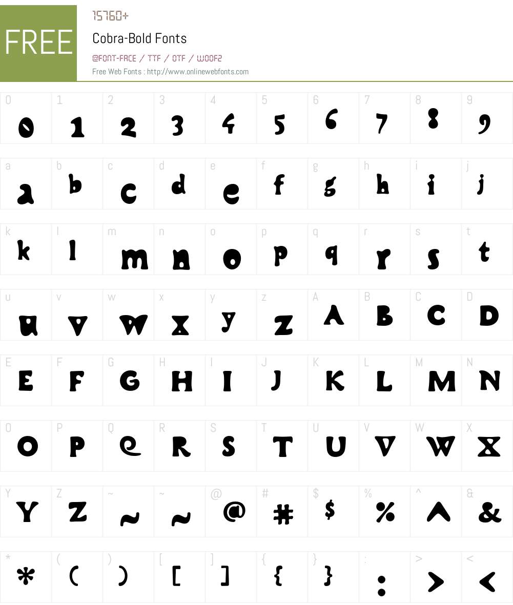 Cobra Font Screenshots