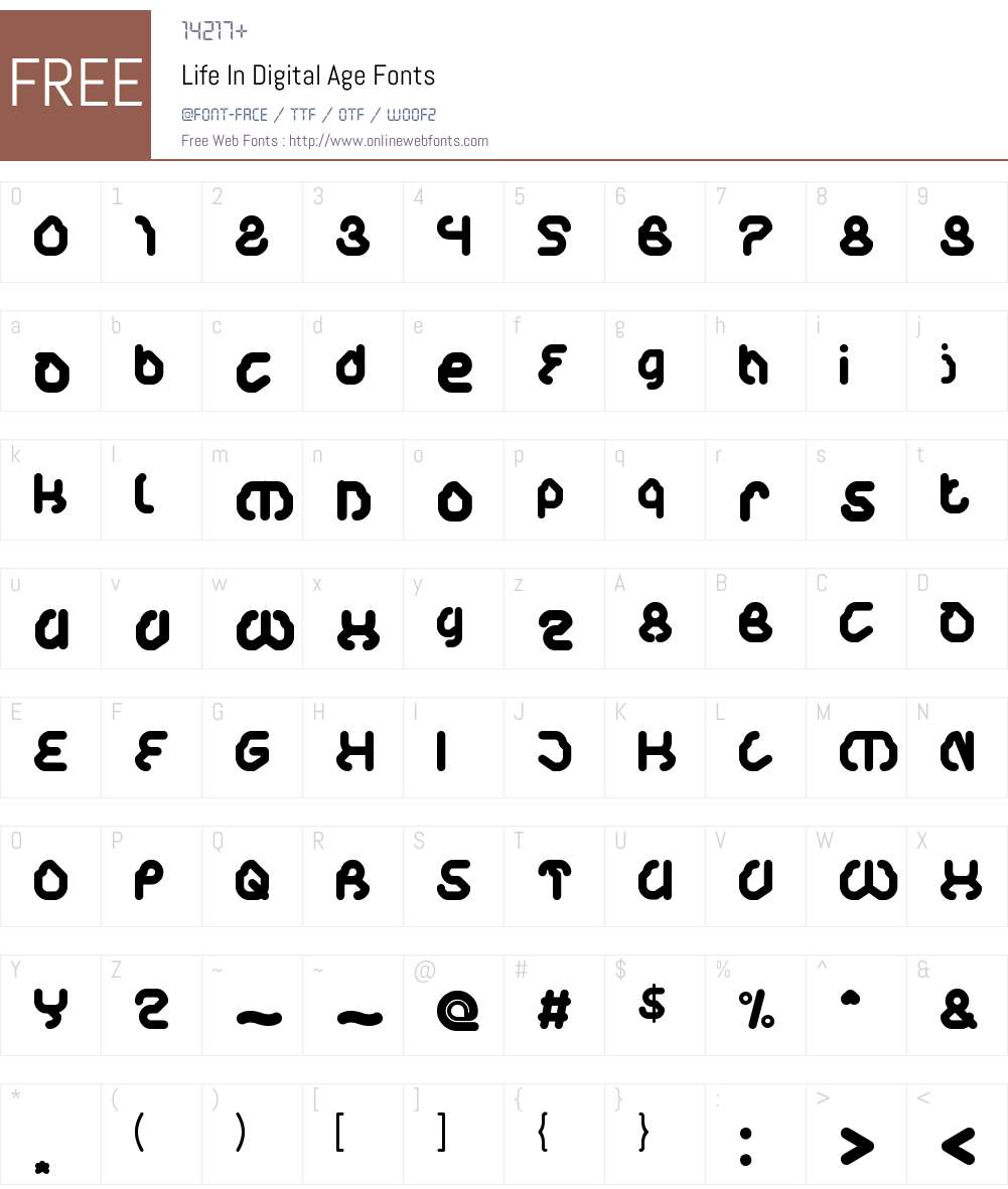 Life In Digital Age Font Screenshots