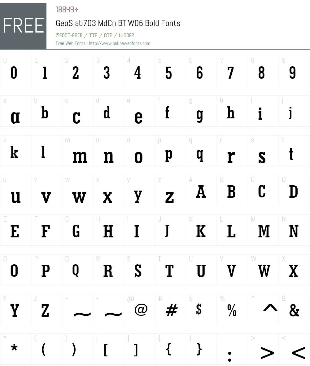 GeoSlab703MdCnBTW05-Bold Font Screenshots