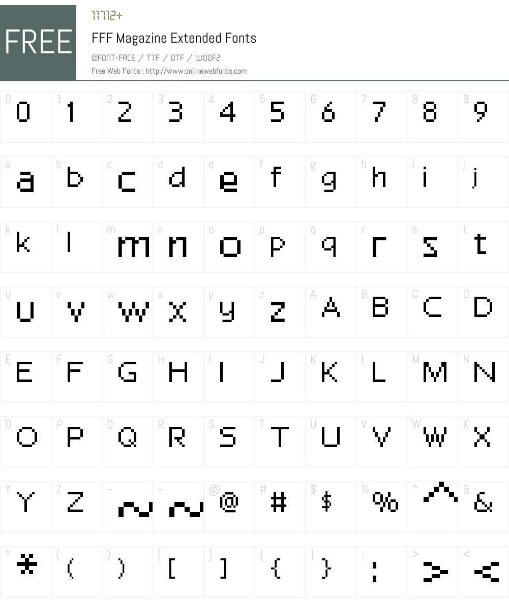 FFF Magazine Extended Font Screenshots