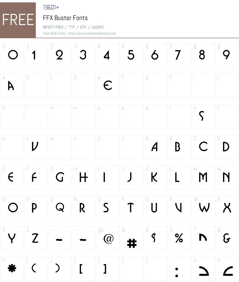 FFX Buster Font Screenshots