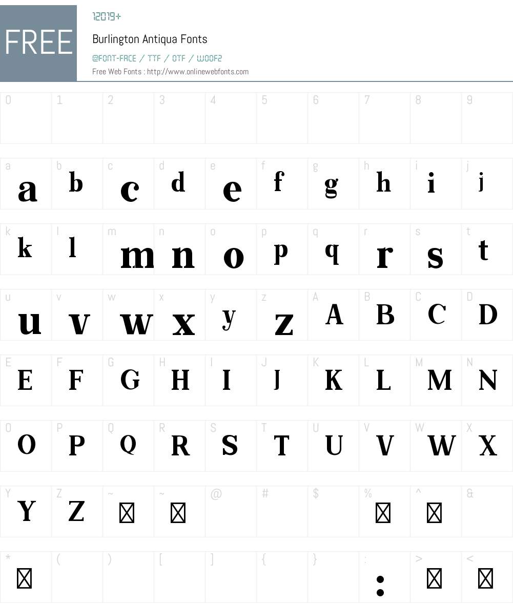 Burlington Antiqua Font Screenshots