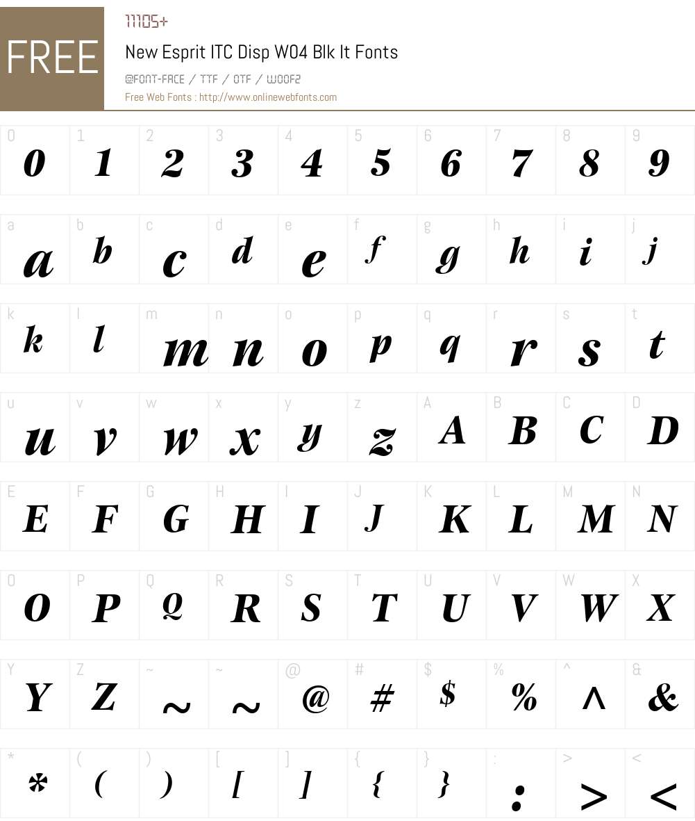 ITC New Esprit Font Screenshots