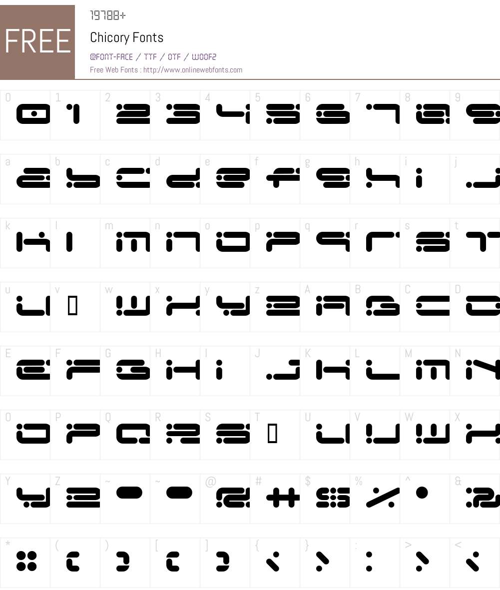 Chicory Font Screenshots