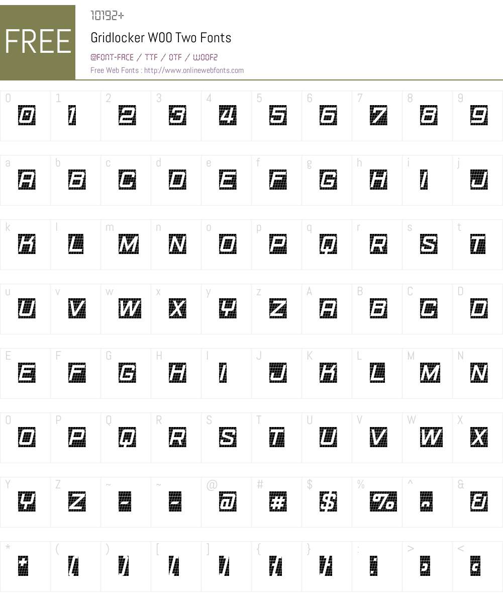 GridlockerW00-Two Font Screenshots