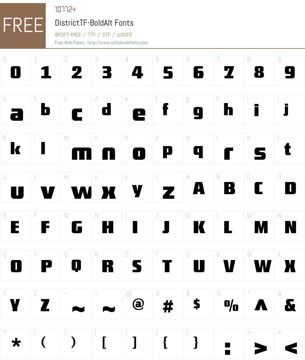 DistrictTF-BoldAlt Font Screenshots