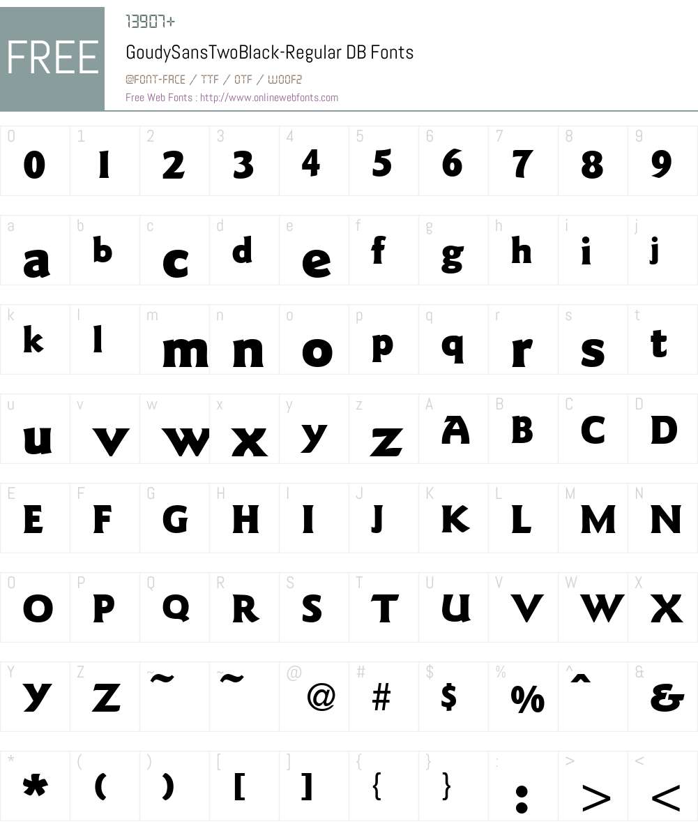 GoudySansTwoBlack DB Font Screenshots