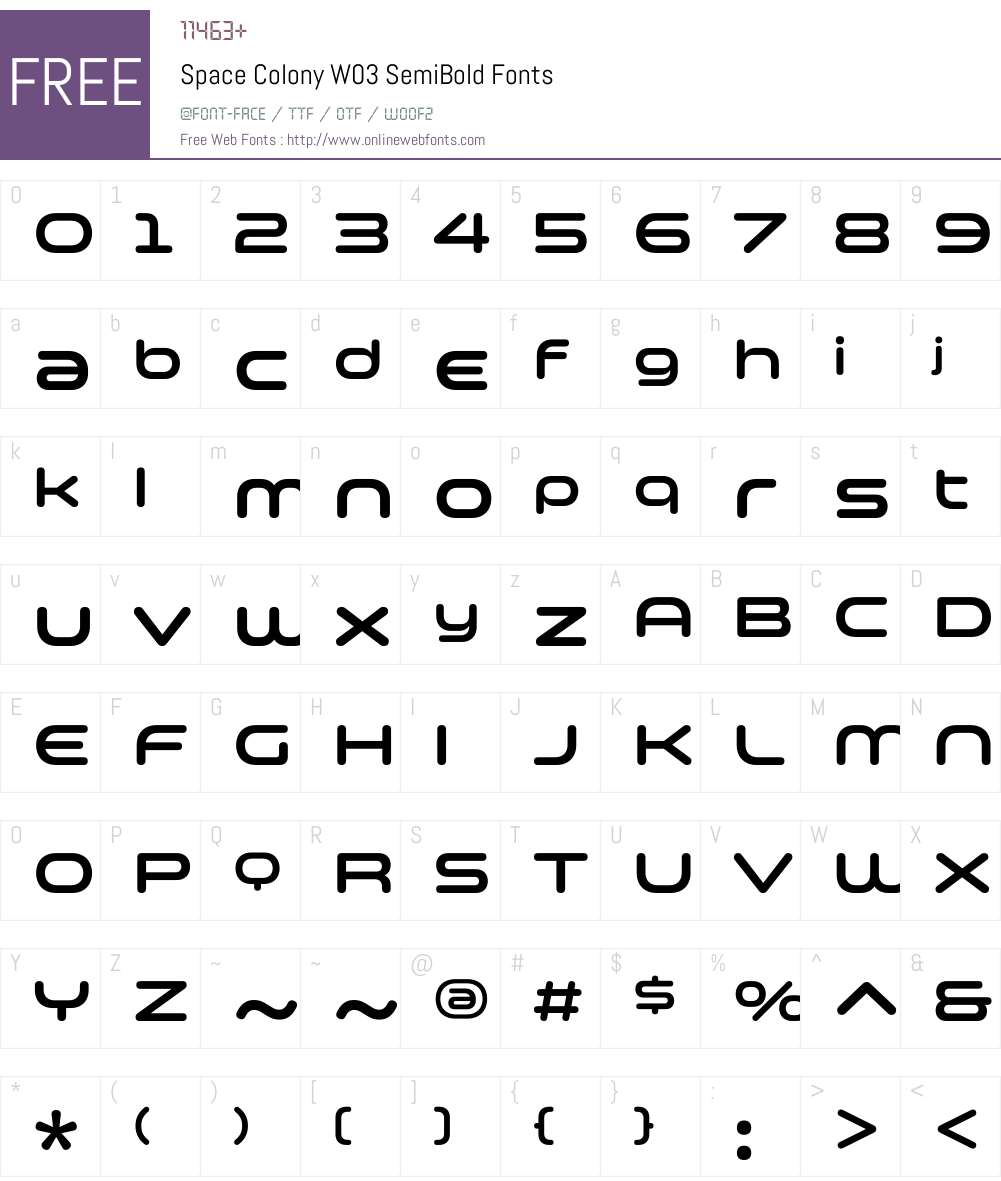 Space Colony Font Screenshots