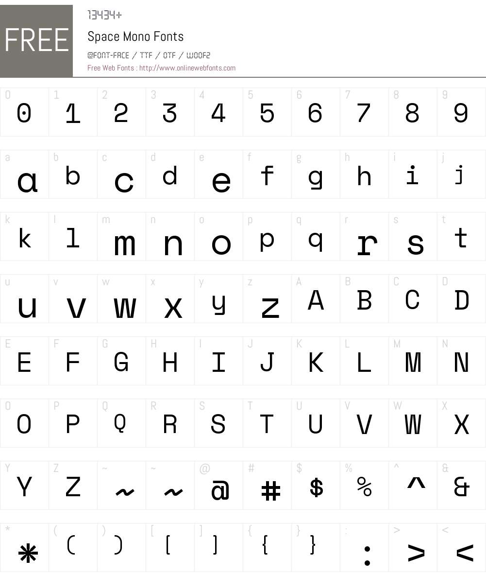 Space Mono Font Screenshots