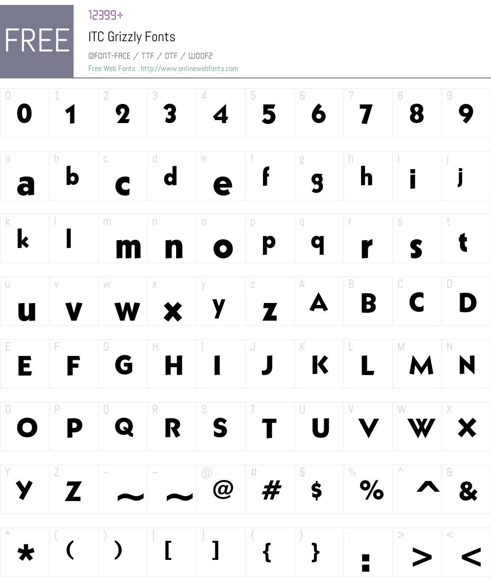 ITC Grizzly Font Screenshots