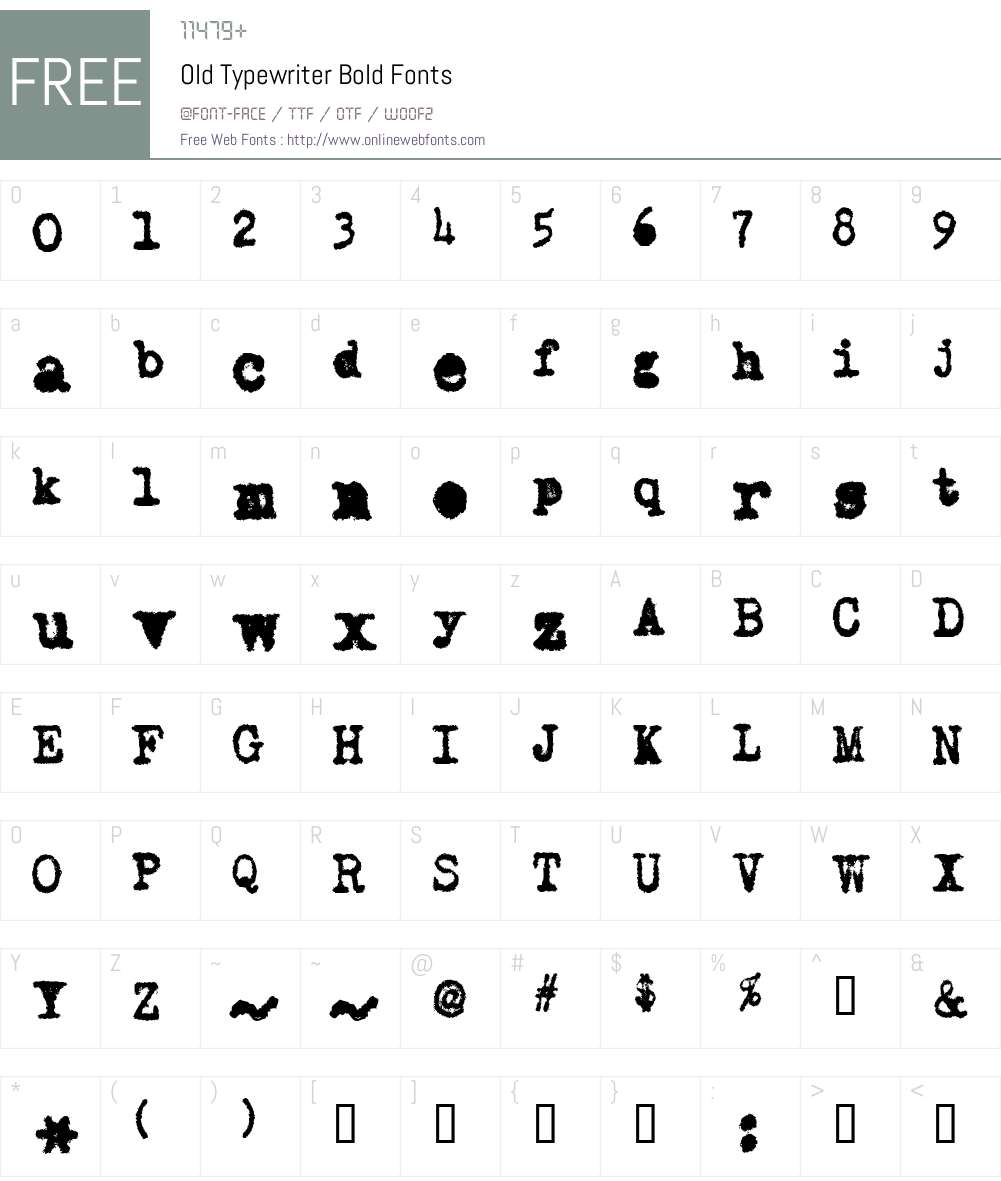 Old Typewriter Font Screenshots