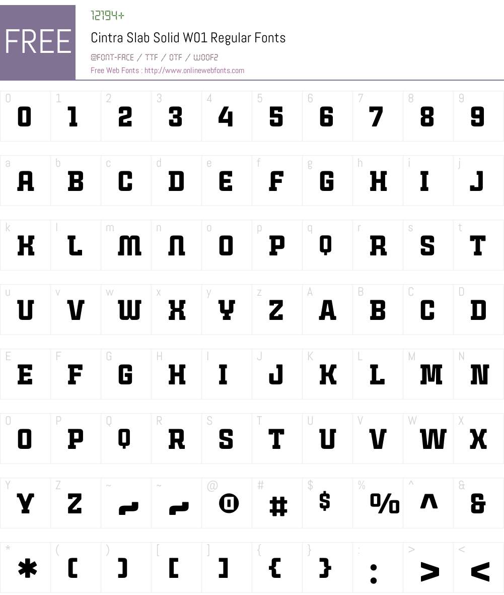 CintraSlabSolidW01-Regular Font Screenshots