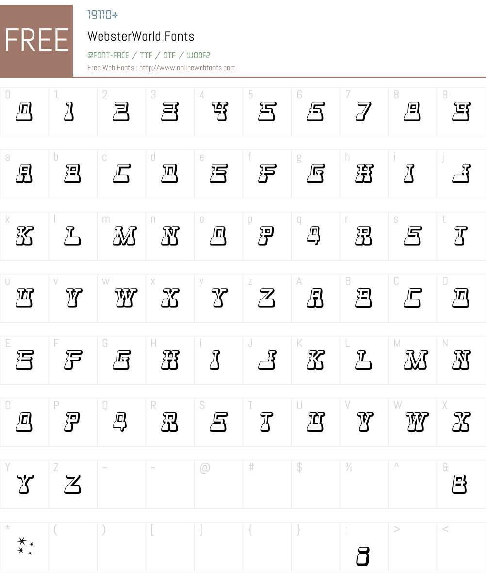WebsterWorld Font Screenshots