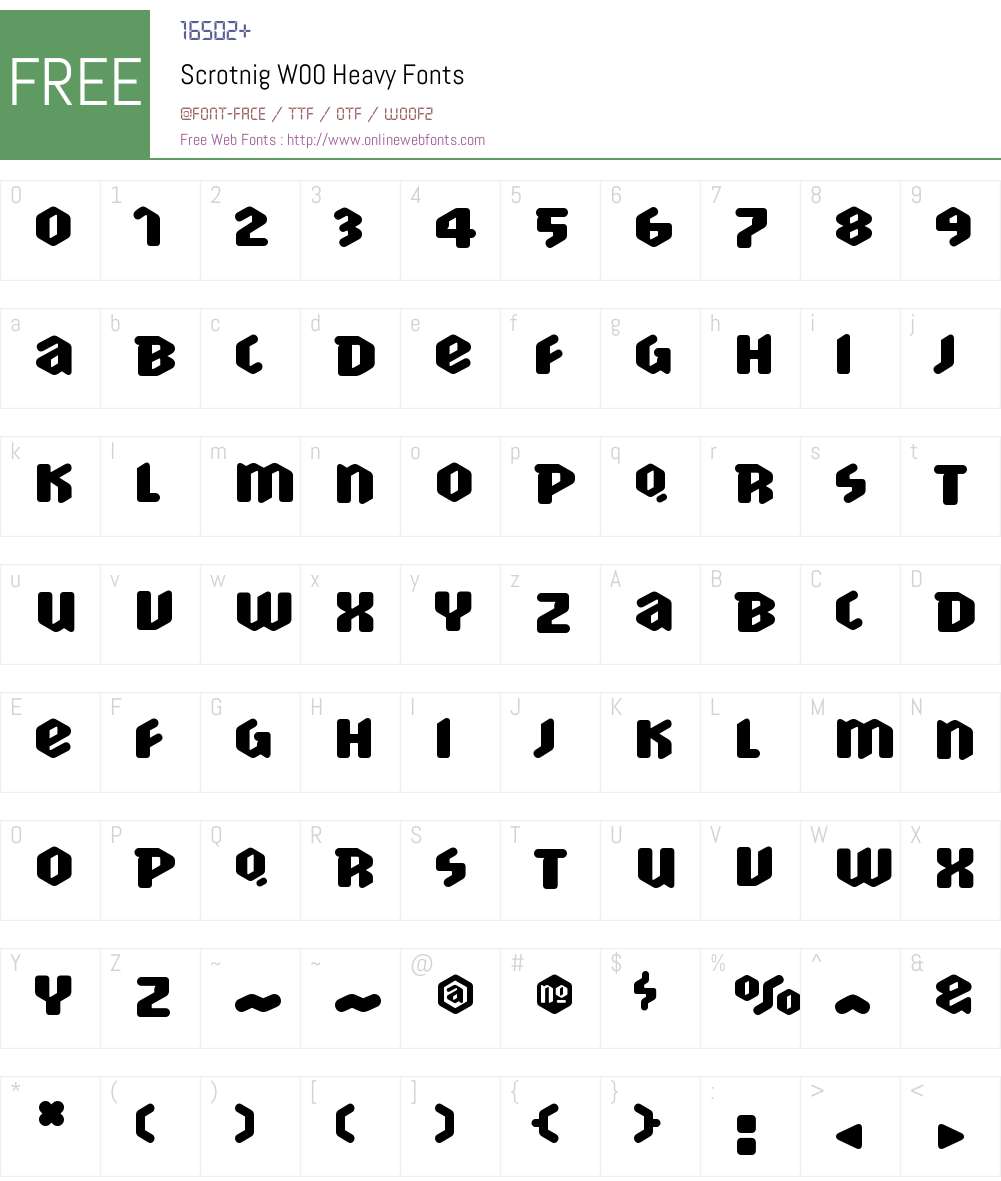 ScrotnigW00-Heavy Font Screenshots