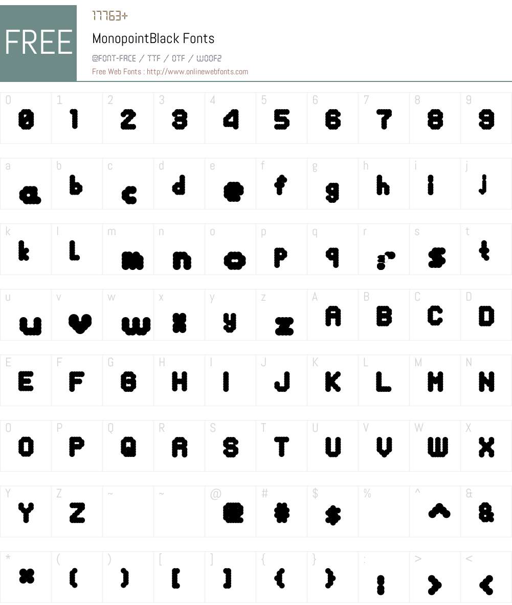 MonopointBlack Font Screenshots