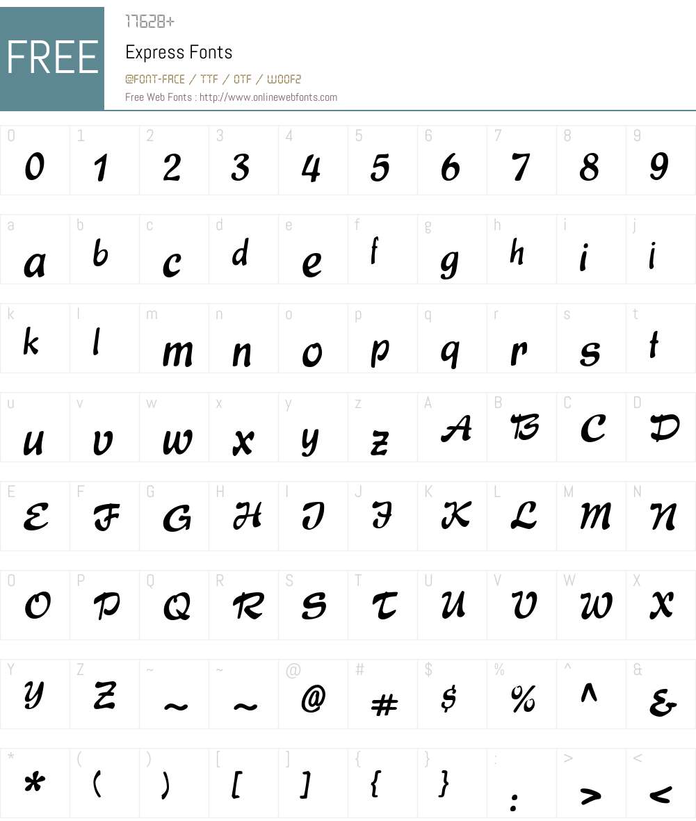 Express Font Screenshots