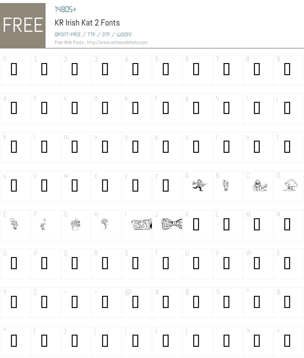 KR Irish Kat 2 Font Screenshots