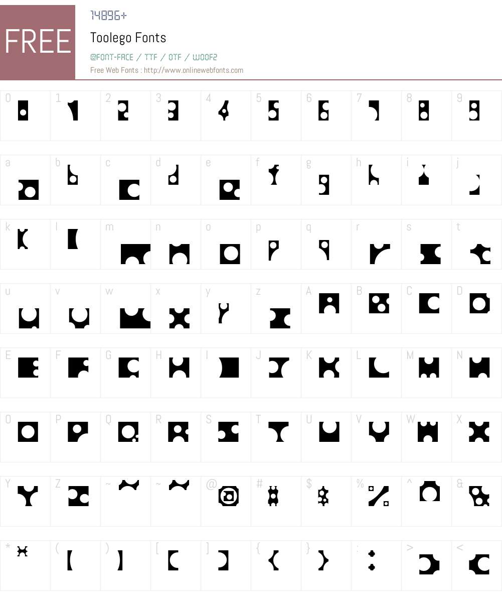 Toolego Font Screenshots