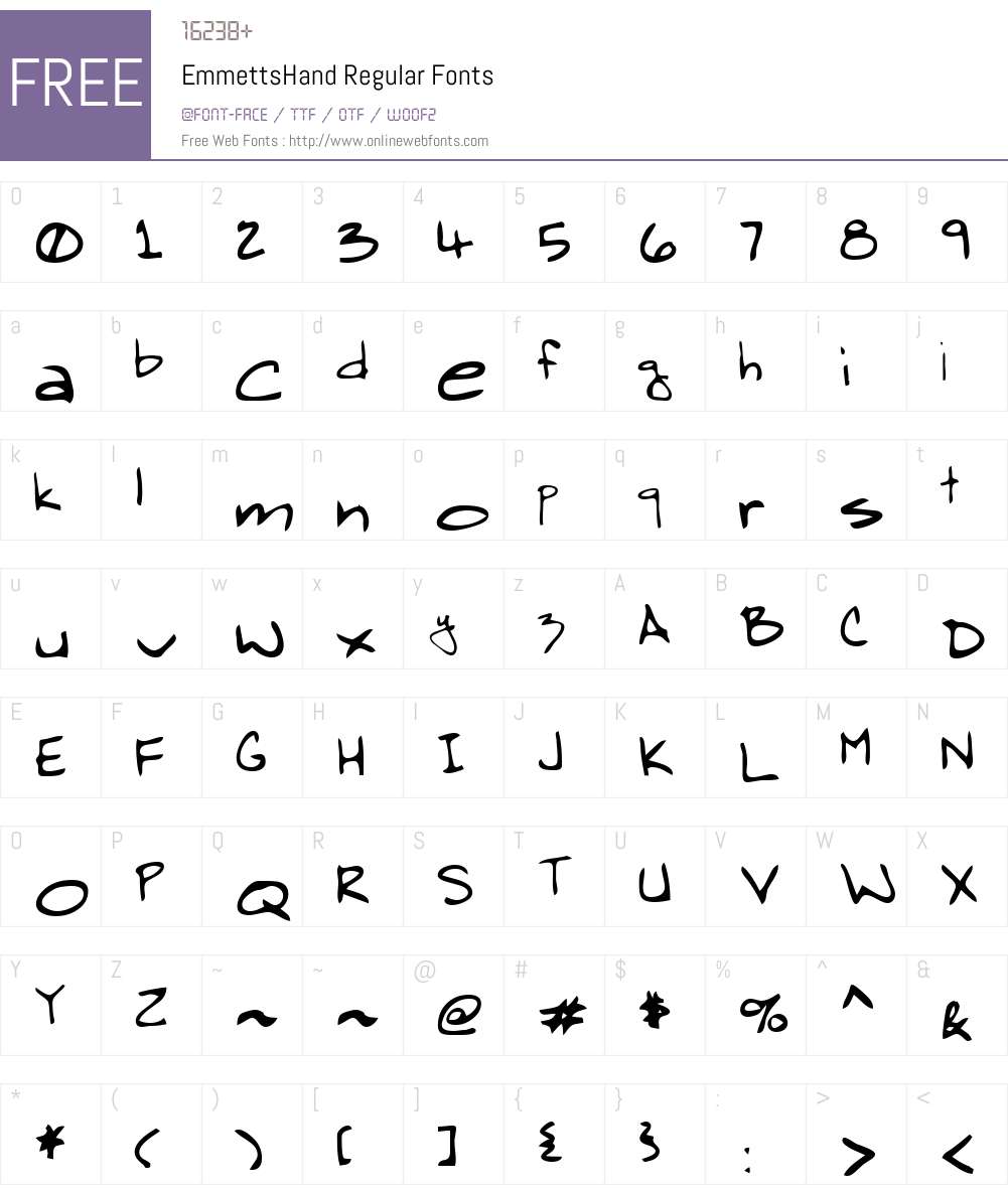 EmmettsHand Font Screenshots