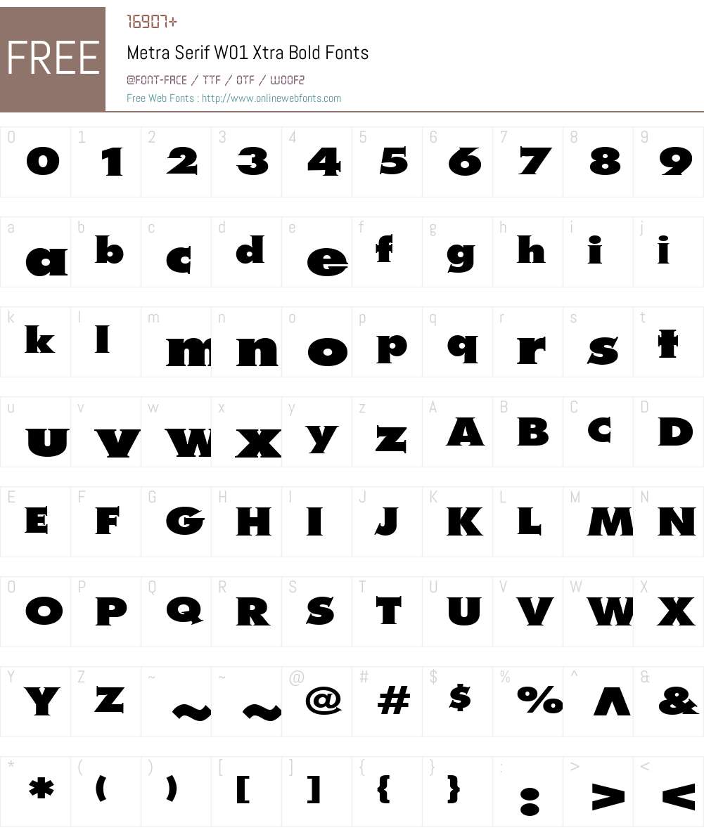 MetraSerifW01-XtraBold Font Screenshots