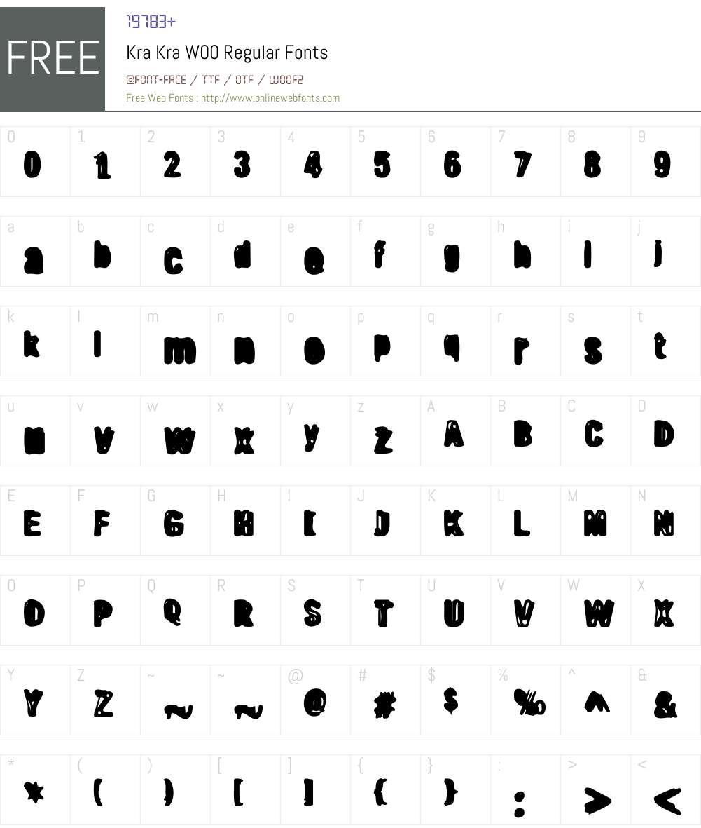 KraKraW00-Regular Font Screenshots