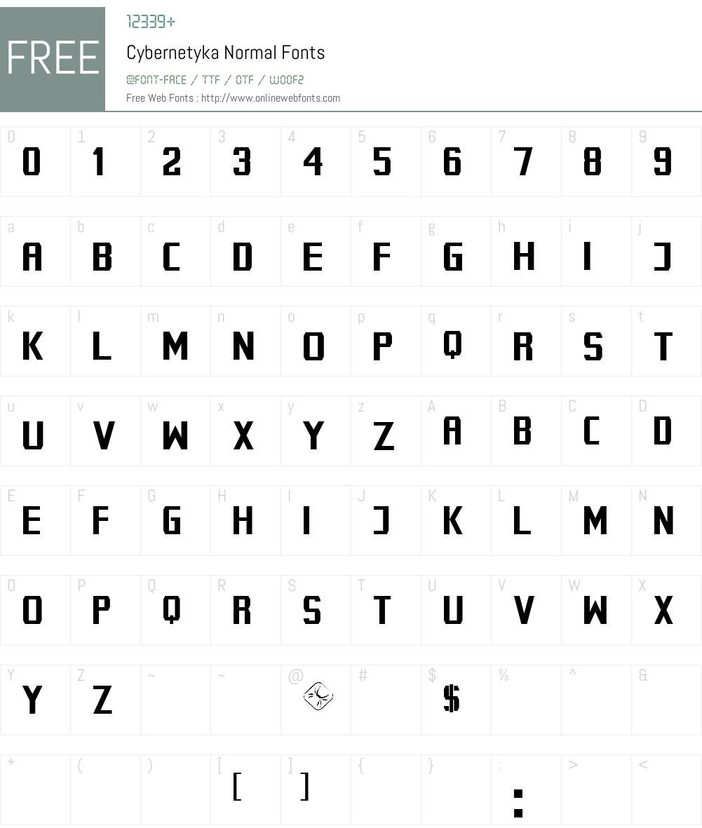 Cybernetyka Normal Font Screenshots