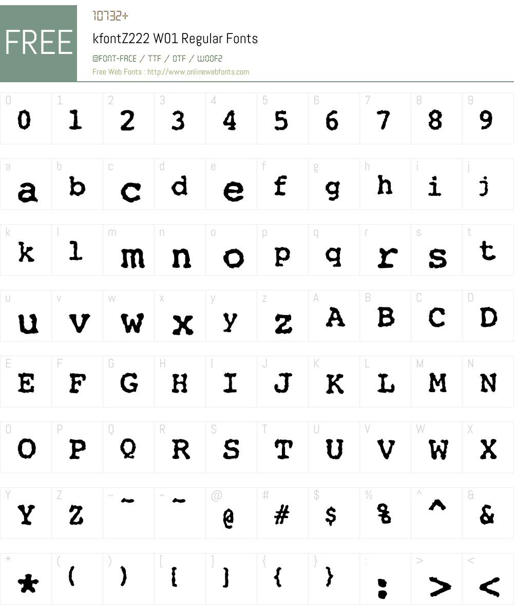 kfontZ222W01-Regular Font Screenshots