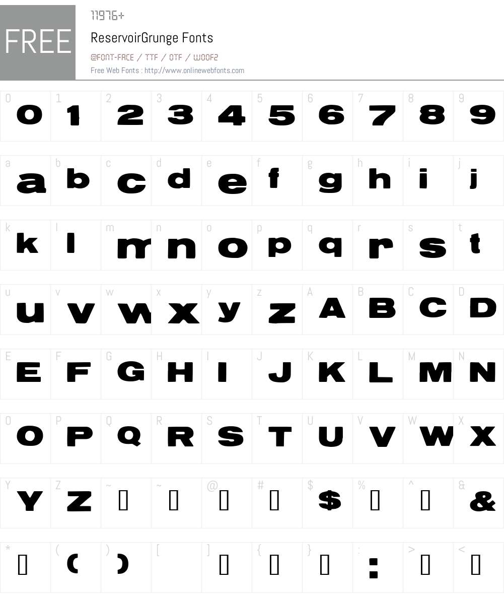 ReservoirGrunge Font Screenshots