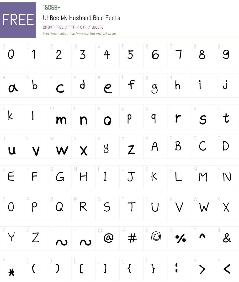 UhBee My Husband Font Screenshots