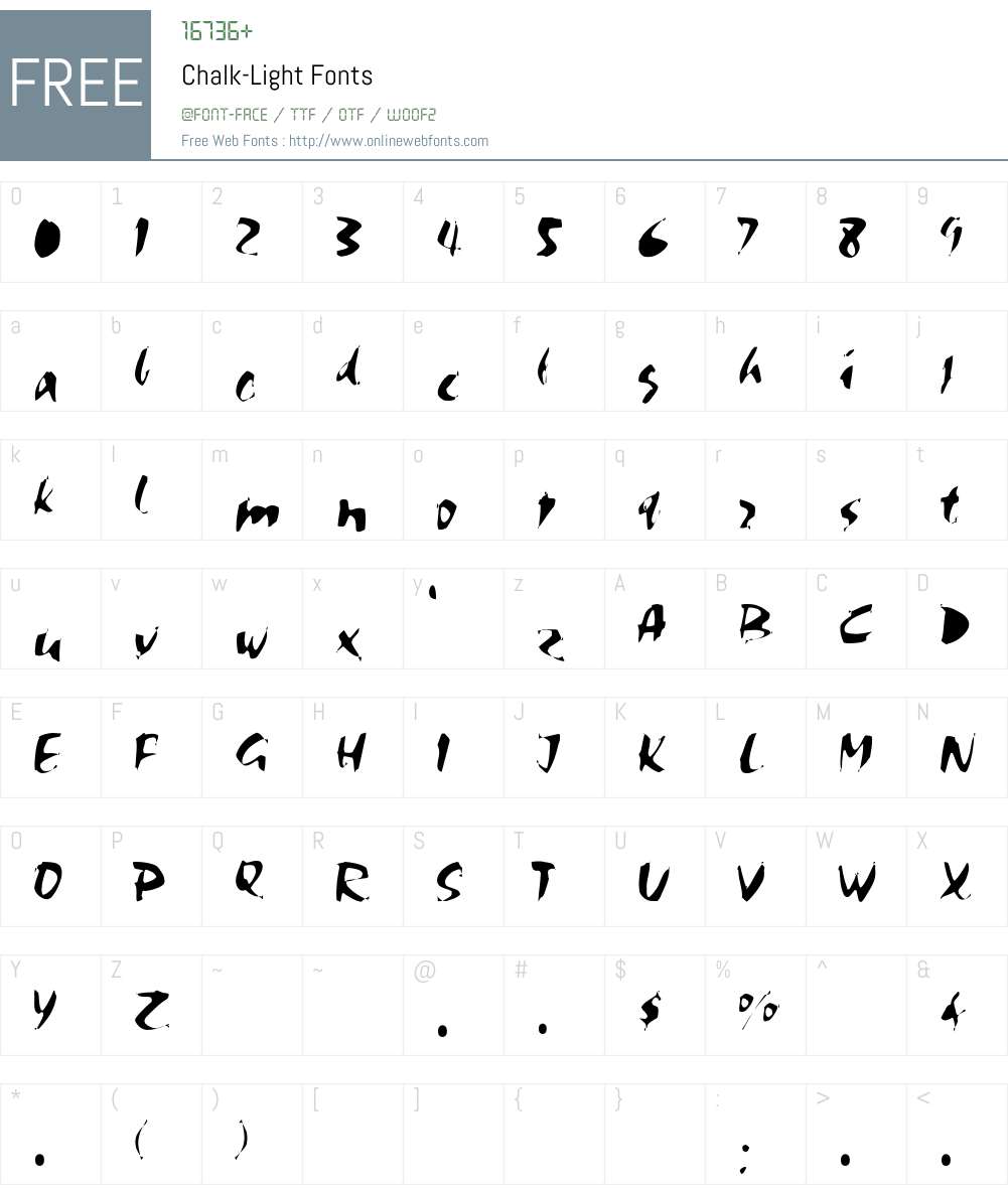 Chalk-Light Font Screenshots