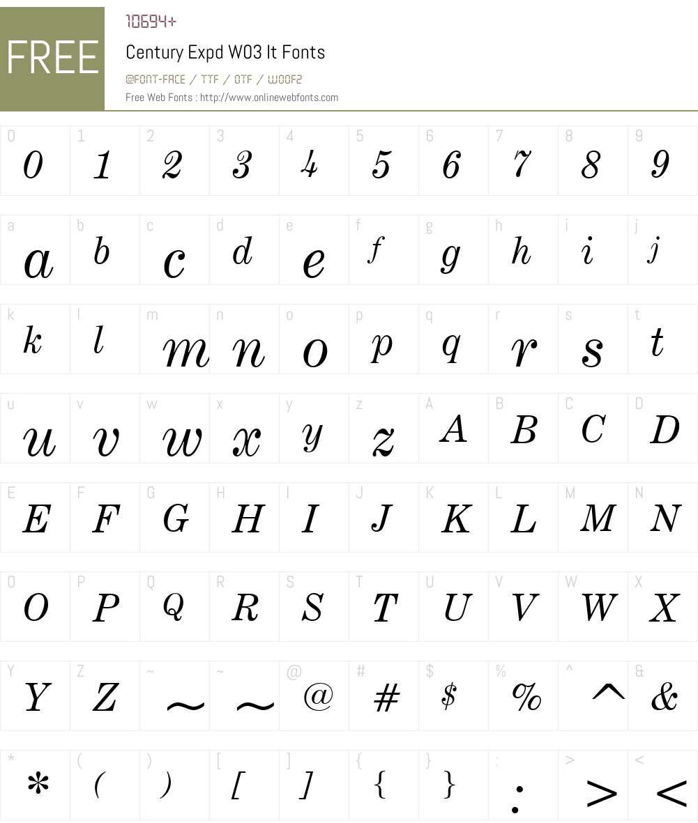 Century Expanded Font Screenshots