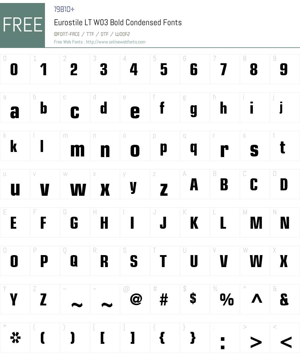 Eurostile Font Screenshots