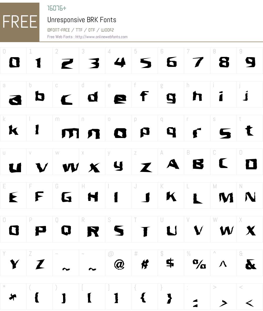 Unresponsive BRK Font Screenshots