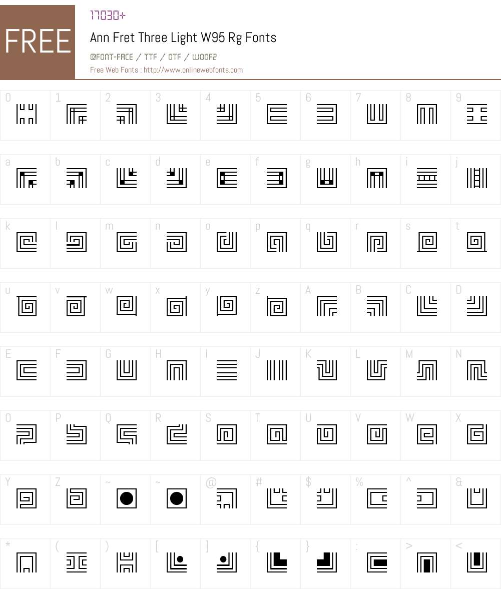 Ann Fret Three Light Font Screenshots
